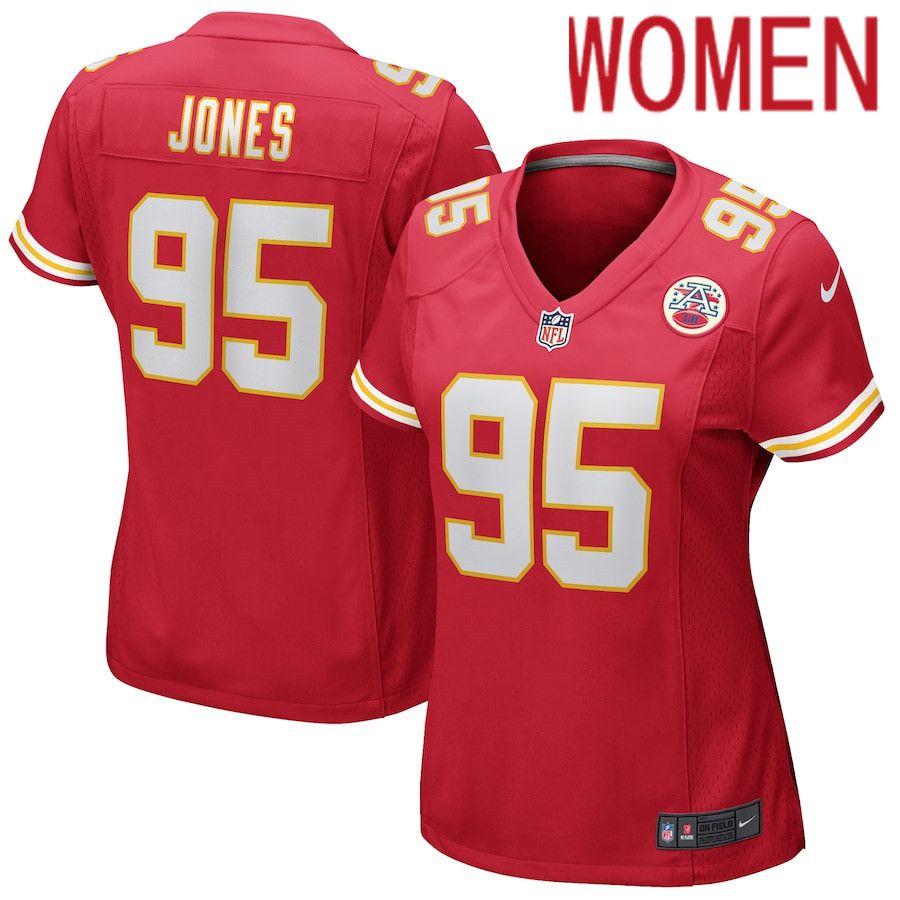 Women Kansas City Chiefs #95 Chris Jones Red Nike Game NFL Jersey